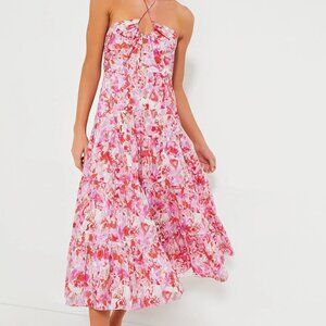 NWT HYACINTH HOUSE  Fuschia Brushstrokes Aurora Midi Dress XS (Tuckernuck)